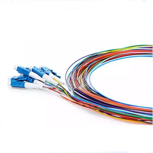 12 sx core pigtail 1m sc apc sm lszh g657a 0.9mm monomodo 9/125 cores tranças de fibra óptica